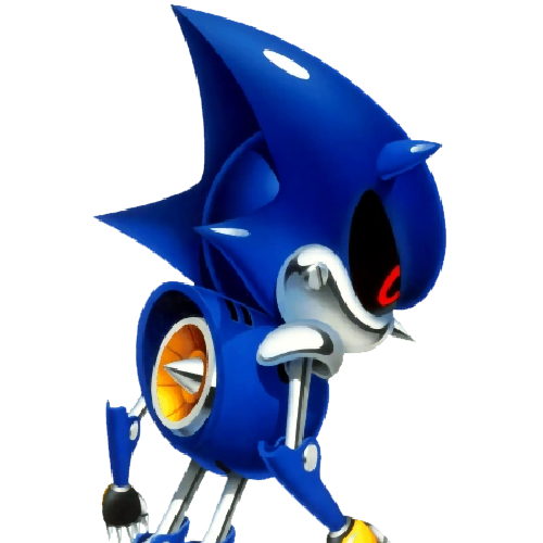 Official art of Metal Sonic with his back turned.