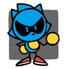 Metal Sonic in a doodle-like art style.