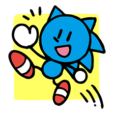 Sonic in a doodle-like art style.