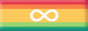 An autism pride flag background with an infinity loop in the middle.