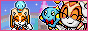 Cream the Rabbit and her Chao, Cheese, smiling and waving alongside an animation of them pumping their fist.
