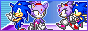 Sonic and Blaze posing next to each other alongside a sprite of them running together.