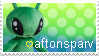 The Aftonsparv IKEA alien plush. Text displays its name with a heart next to it.