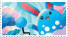Azumarill running through a forest.