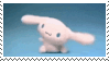 A Cinnamoroll plush waving its ears around, then hopping up close to the camera.
