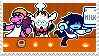 Kris, Susie, and Ralsei in the cooking minigame. Kris is dashing to catch a plate of milk while Susie cooks fire and Ralsei looks shocked.
