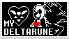 Gaster holding the soul and the Knight folding their arms behind him. The Darkheart symbol is beside them with the text 'My Deltarune.'