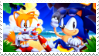 Sonic and Tails sitting by the beach.